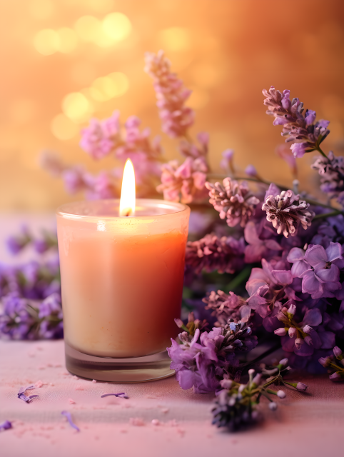 香薰蜡烛放松氛围摄影图片