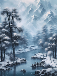 中国风雪景摄影图片