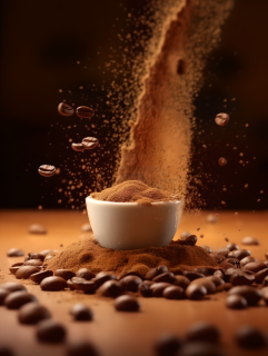 肉桂巧克力咖啡拿铁摄影图片