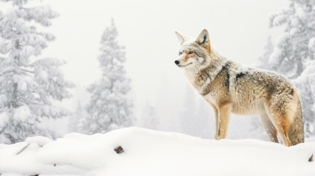 生动细腻的雪狼近景摄影图