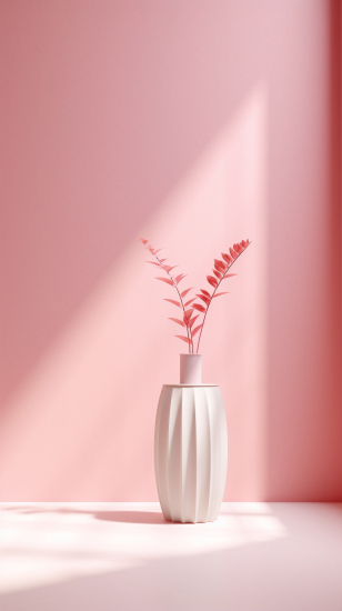 粉色屋内花瓶摄影图片