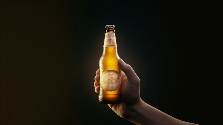 机械精准色彩强烈的啤酒瓶摄影图版权图片下载