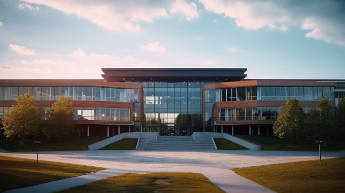 现代教学楼校园风景摄影图片