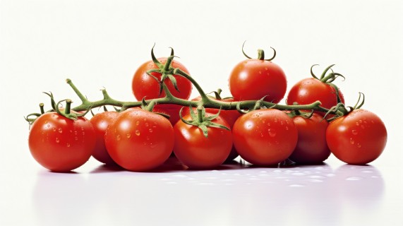纯净红色与白色碰撞的番茄摄影图片