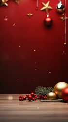 红色背景圣诞装饰高清摄影图