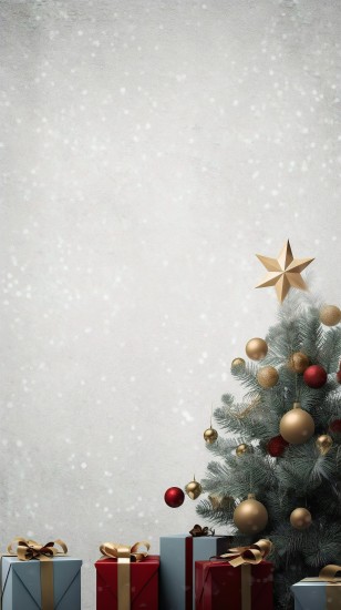 绿色圣诞树圣诞节背景摄影图片