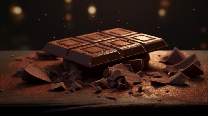 阴郁的半块巧克力棒摄影版权图片下载
