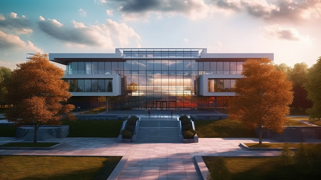 现代教学楼8K高清摄影版权图片下载