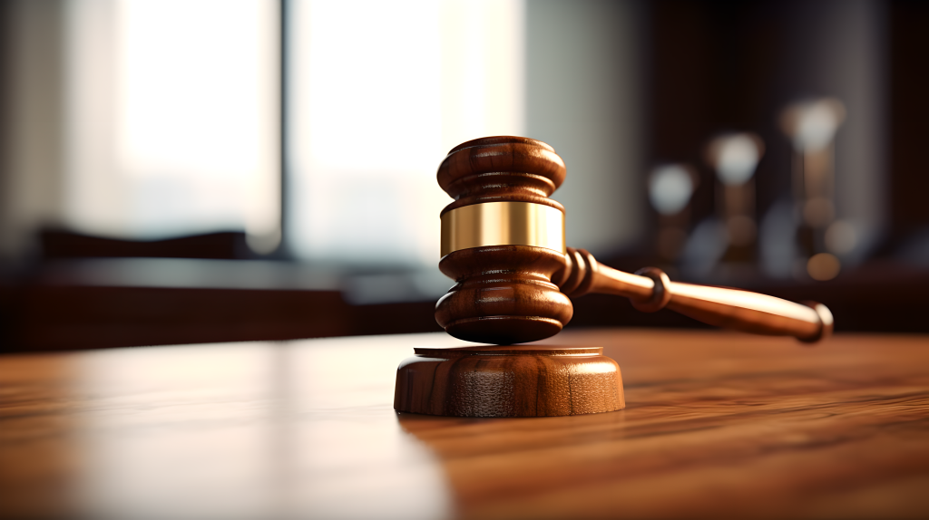 司法法庭的法槌和书本摄影图片