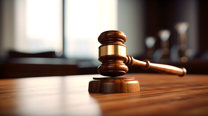 司法法庭的法槌和书本摄影图片