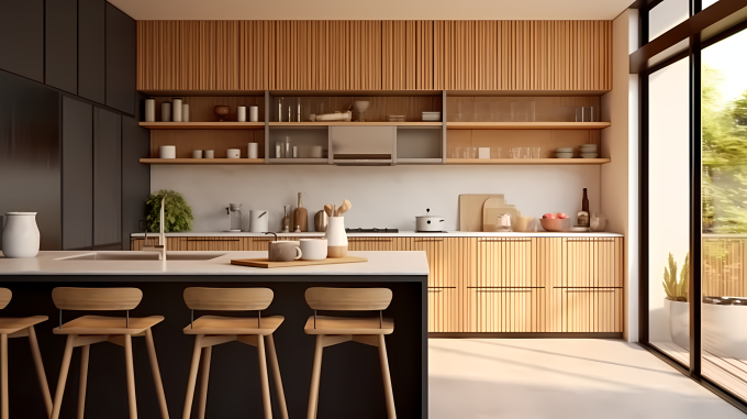 厨房吊柜装饰设计摄影图片