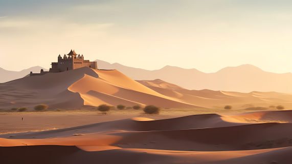 敦煌沙漠风景摄影图