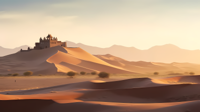 敦煌沙漠风景摄影图