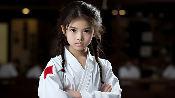 竞技跆拳道亚洲中国女孩摄影图