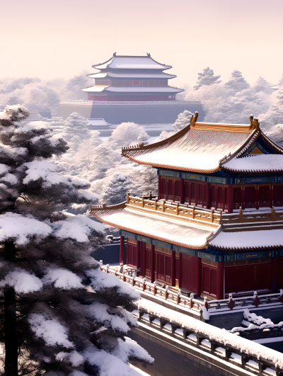 紫禁城冬日风光摄影图