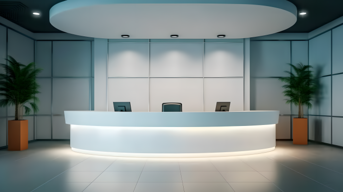 公司前台装饰摄影图片