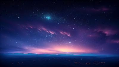 紫色梦幻星空图片
