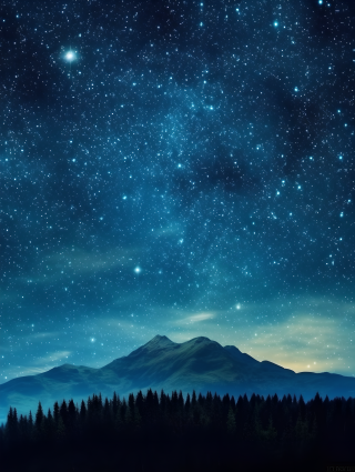 梦幻浪漫星空摄影图