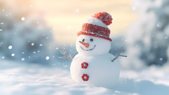 雪人帽上的圣诞老人摄影图
