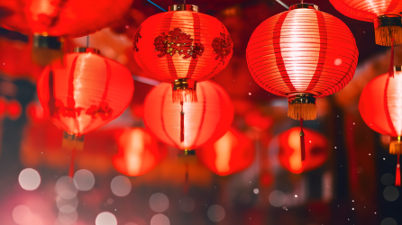 红灯笼中国新年摄影图片