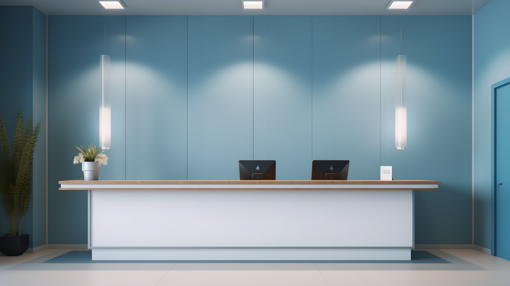 公司接待前台摄影图片