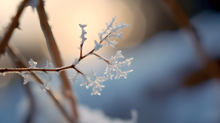 雪中纷飞的迷你小事物摄影图版权图片下载