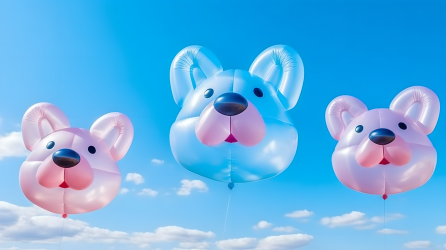 创意气球透明动物摄影图