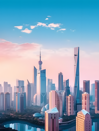 上海城市建筑天际线摄影图片
