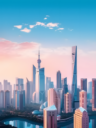 上海城市建筑天际线摄影图片