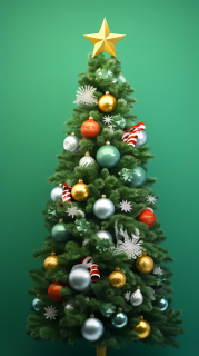 绿色圣诞树摄影图片