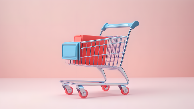 购物车装着礼物摄影图片