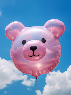 创意气球充气玩具小熊摄影图片