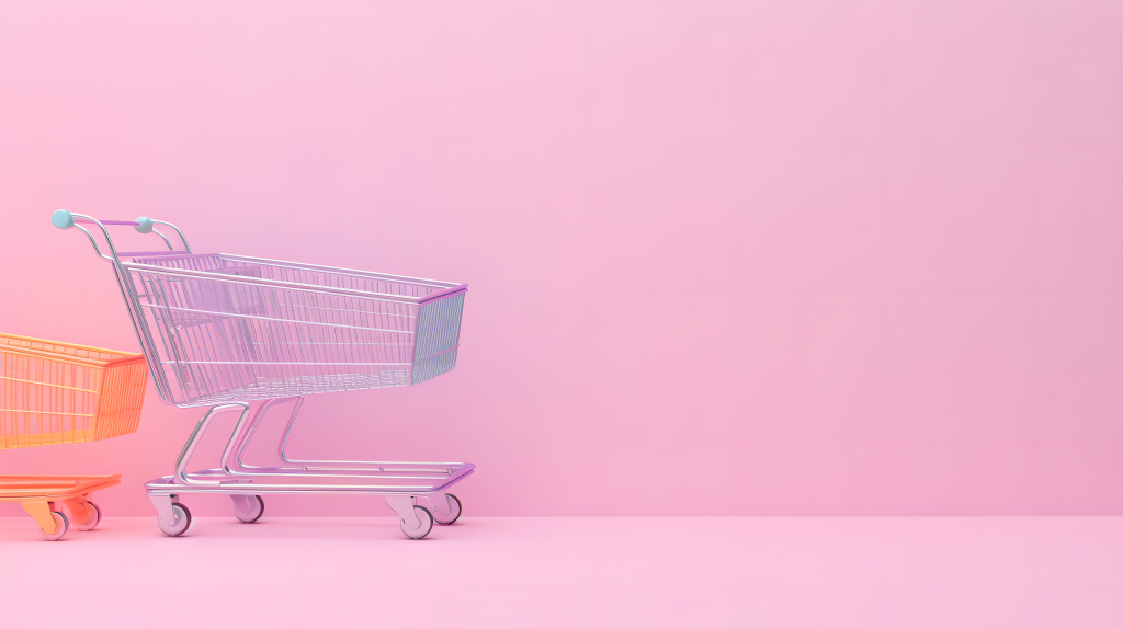 购物车粉色系摄影图片
