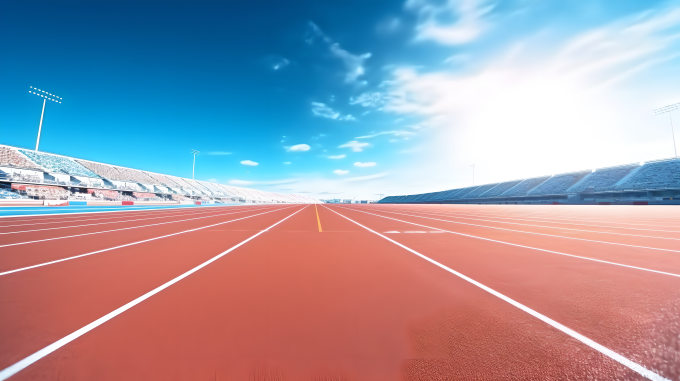 清新明亮的塑胶跑道摄影图片