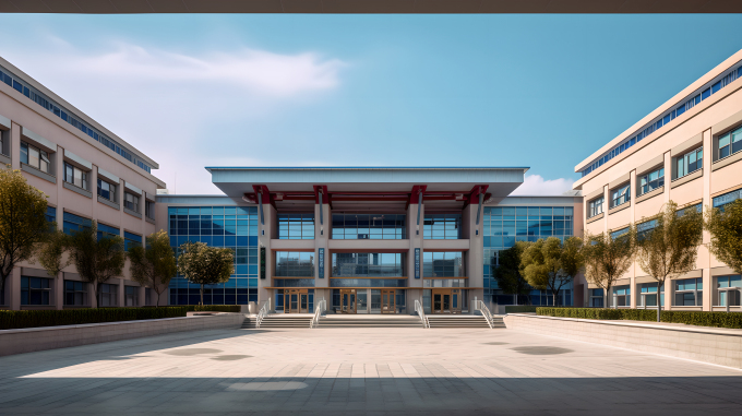 现代化高中教学楼亚洲风格摄影图片