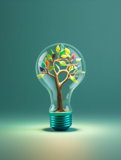 繁花灿烂的光泡中生长的树摄影图片