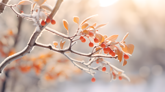 冬季树枝美景摄影图片