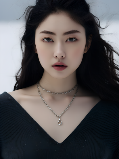 冬日美女风霜中的姿态图片