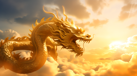 金色中国龙神秘感图片