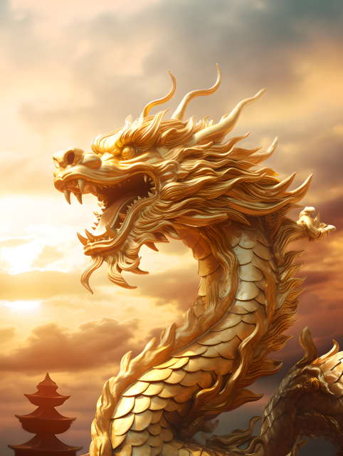 金色中国龙威武形象图片