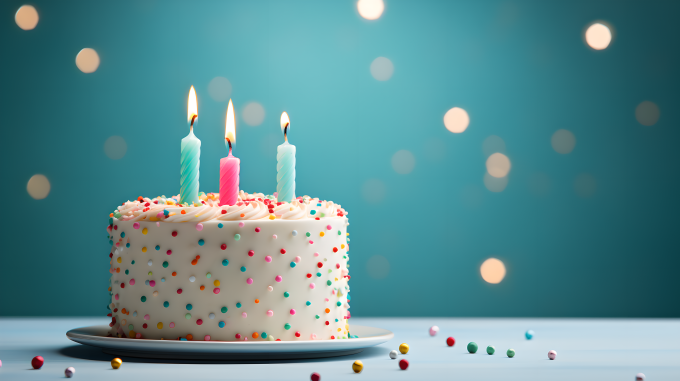生日蛋糕欢快氛围摄影图片