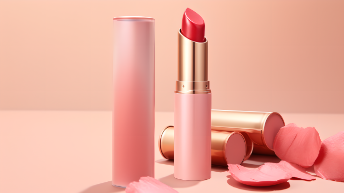 圣诞唇膏特写摄影图片