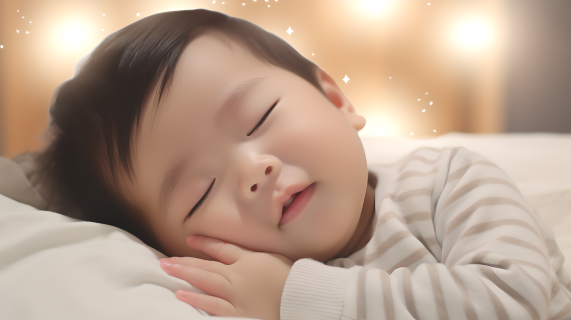 睡梦中微笑的婴儿图片