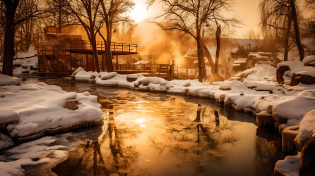 长白山积雪摄影图