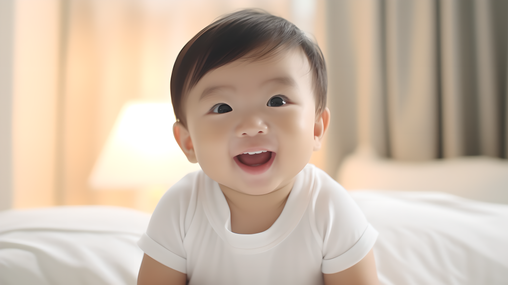 一岁宝宝幸福瞬间摄影图片