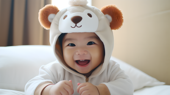 可爱宝宝开心微笑摄影图片