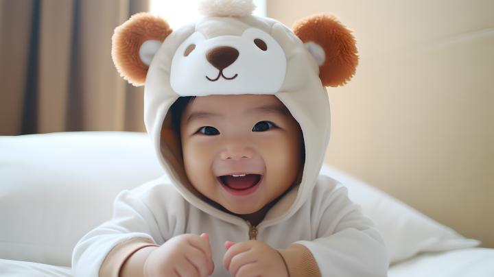 可爱宝宝开心微笑摄影版权图片下载
