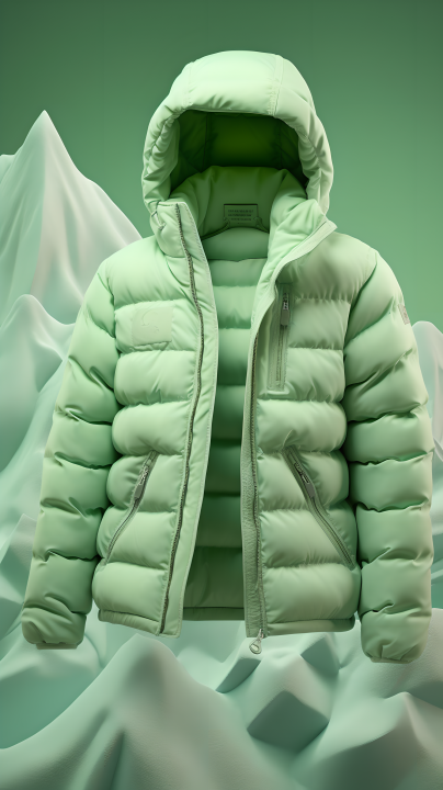 冬季绿色羽绒服摄影版权图片下载