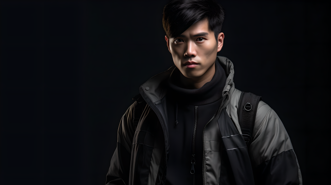 青春帅气时装模特摄影图