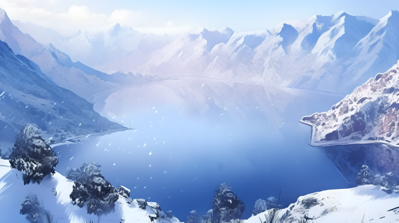 吉林长白山天池冬季风景摄影图